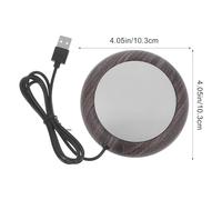 ROMISBABA sous-Verre Chauffant USB en Métal Effet Bois Foncé Chauffe-Tasse Réutilisable Compact 3 Niveaux de Température Compatible Tasses Acier Inoxydable Bureau et Hiver Dessous de