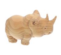 ROMISBABA Statue Rhinocéros Bois Décoratif Ornement Artisanal pour Bureau et Maison Cadeau Chic pour Collectionneurs Objets en Bois