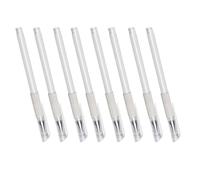 ROMISBABA Stylo de Localisation Étanche Blanc en Plastique pour Piercing et Sourcils, 8pcs, Tracé Précis et Net pour Tatouage Professionnel