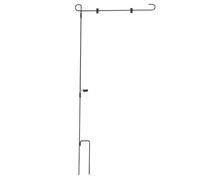 ROMISBABA Support De Drapeau De Jardin en Fer Noir 1 Mètre pour Pelouse Et Extérieur, Porte-Drapeau Robuste Et Stable, Accessoire Métallique Résistant Au Vent pour Décoration De Jardin