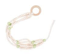 ROMISBABA Suspendre Murale Macramé Porte-Plantes en Perles De Bois Vert Vif pour Pot De Fleurs, Support Suspendu Décoratif pour Jardin Et Intérieur, Câble Résistant, Design Naturel Et Gain De Place