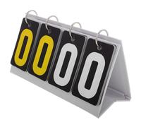 ROMISBABA Tableau de Score Petit Format à Bascule en Plastique Noir et Jaune, Compteur de Score Réversible pour Tennis de Table, Billard et Basketball, Affichage Clair à 4 Chiffres,