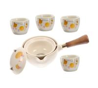 ROMISBABA Théière et Tasses Céramique Portable pour Infuser Thé Chinois Kung Fu Design Élégant et Bureau et Voyage