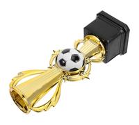 ROMISBABA Trophée de Football en Plastique Doré Petit Format Coupe Récompense pour Garçon et Filles Prix Participation pour Compétitions Scolaires et Tournois Sportifs Réutilisable