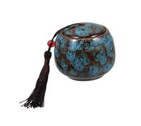 ROMISBABA Urne Céramique Commémorative pour Animaux De Compagnie Urne Funéraire pour Cendres De Chat Et Chien Petite Boîte à Souvenirs Bleue Scellée pour Préserver La Mémoire De