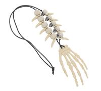 ROMISBABA Vintage Skull Head Necklace Gothic Punk Skeleton Hand Pendant Choker For Men Women Cosplay Costume Accessory Retro Bone Style