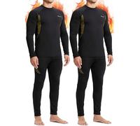 romision 2 Pack Thermounterwäsche Herren Funktionsunterwäsche Herren Skiunterwäsche Weich Thermo Unterwäsche Set