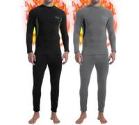 romision 2 Pack Thermounterwäsche Herren Funktionsunterwäsche Herren Skiunterwäsche Weich Thermo Unterwäsche Set