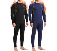 romision 2 Pack Thermounterwäsche Herren Funktionsunterwäsche Herren Skiunterwäsche Weich Thermo Unterwäsche Set