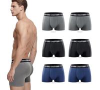 Romixx, Lot de boxers pour homme en pur coton à couper le souffle, six pièces - gris, noir, bleu marine (DE/NL/SE/PL, Alphanumérique, L, MED51415)