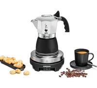 Rommelsbacher Coffret cadeau à expresso RK 505/K, mini plaque de cuisson, 80 mm de diamètre, réglable en continu, carafe à moka Bialetti d'origine, 90 ml, système d'infusion pour la formation de