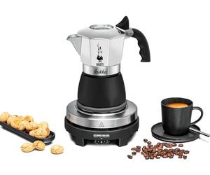 Rommelsbacher Coffret cadeau à expresso RK 505/K, mini plaque de cuisson, 80 mm de diamètre, réglable en continu, carafe à moka Bialetti d'origine, 90 ml, système d'infusion pour la formation de