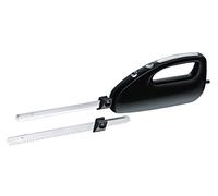 Rommelsbacher Couteau électrique EM 150 - Moteur puissant, bouton d'alimentation, longueur de lame utilisable 15 cm, paire de lames de couteau en acier inoxydable à dents fines et grossières, 120 W,