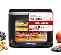 ROMMELSBACHER Déshydrateur DA 450, surface de déshydratation 0,2 m², avec 5 plateaux de déshydratation en acier inoxydable, 1 grille de déshydratation, 1 tapis de déshydratation, 2 moules à céréales