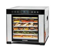 ROMMELSBACHER Déshydrateur DA 950, surface de séchage 0,6 m², 6 tablettes de déshydratation en acier inoxydable, fonction maintien au chaud, programme favoris, minuterie 99 heures, température