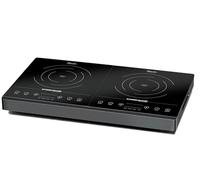 ROMMELSBACHER Double plaque de cuisson CT 3402/IN, induction, vitrocéramique, contrôle tactile, détection de casserole, 10 niveaux de puissance, 10 niveaux de température 60-240 °C, minuterie