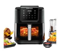 Rommelsbacher FRH 1700 friteuse Unique 8 L Autonome 1700 W Friteuse d'air chaud Noir, Acier inoxydable