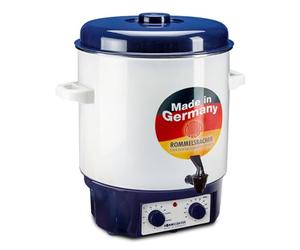 ROMMELSBACHER KA 1804 Machine à vin chaud/conservateur automatique, fabriquée en Allemagne, 2 couches d'émail, 27 litres/pour 14 verres de 1 l, réglable en continu, interrupteur centrifugeuse,