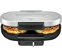 ROMMELSBACHER Machine à gaufres WA 1250, pour 2 gaufres en forme de cœur, 16 cm chacune, diamètre : revêtement anti-adhésif, témoin lumineux, réglable en continu, 1250 W, noir/argenté