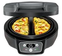 ROMMELSBACHER Omelett Chef OM 950 - Boîtier Cool Touch, plaques de cuisson extra profondes pour 2 omelettes, revêtement antiadhésif, minuterie 20 min, écran LED, voyants de contrôle, gouttière de