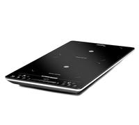 ROMMELSBACHER Plaque de cuisson double CT 3430/IN, induction, conception verticale, peu encombrante, 2 zones de chauffage, 10 puissances, 10 niveaux de température, minuterie, Slider Touch & Touch