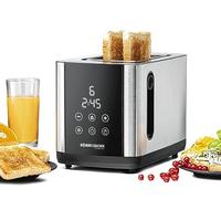 ROMMELSBACHER TOASTER TO 850, 2 larges fentes pour pain jusqu'à XL toast, centrage automatique des tranches de pain, écran LED, affichage du compte à rebours, 9 niveaux, niveau de décongélation,