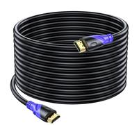 Rommisie Câble HDMI 4K/60HZ 15m (HDMI 2.0, 18 Gbit/s) Connecteurs Plaqués or Ultra Haut Débit, Retour Audio Ethernet, Compatible avec Blu - Ray, Playstation, Ordinateur Portable, PS34/5, PC, HDTV