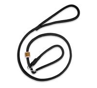 Romneys Laisse Moxon Melrose avec limitation de traction/arrêt de traction | Laisse pour retriever - Collier et laisse en un | Belles couleurs | 8 mm x 130 cm (noir)
