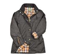 Romneys New Ashdown Veste cirée robuste pour femme Coupe-vent et imperméable Coupe cintrée Avec capuche, Noir , 3XL