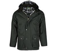 Romney's Veste cirée anglaise Country - l’original | Veste de pluie robuste imperméable et coupe-vent | Capuche incluse | Olive, S