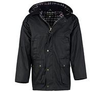 Romneys Veste cirée Country - Veste d'extérieur classique anglaise en coton ciré imperméable et coupe-vent - Veste de pluie robuste avec capuche pour homme et femme, bleu marine, XS