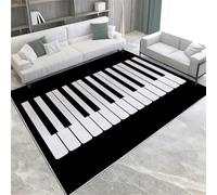 ROMOER Instruments De Musique Rapis De Zone Musicale Piano Keys Short Pile Soft Tapes Soft Mat De Sol sans Glissement Intérieur Lavable pour Le Salon Chambre DÉCOR,