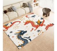 ROMOER Rapis De Zone Dessin Animé Art Dragon Lavable en Peluche Et Moelleux Tapis De Plancher À Pile Courte pour La Salle À Manger Et Salons,