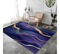 ROMOER Salon Abstrait en Aquarelle D'ormeau d'or Peinture De Tapis Non Glissant Résistant, Résistant Aux Taches, Tapis Lavable Tas Doux Tas pour Chambre À Manger De Chambre À Manger,