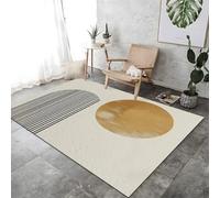 ROMOER Salon Cercle Minimaliste Non Glissant Dégustation De Tapis Résistant, Résistant Aux Taches Tapis Lavable Soft Short Pile pour La Chambre À Manger De La Chambre,
