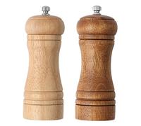 ROMOLY Ensemble De Moulins à Sel Et à Poivre en Bois avec 2 Salières Et Poivrières Manuelles, Rechargeable avec Broyeur en Céramique Abs, Manuel, pour Poivre, Sel Et Piment