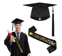 ROMOLY Toque Diplome - Le Chapeau de Diplôme Ultra-Durable pour les Diplômés, Costume de Remise de Diplôme, 2 pièces