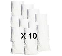 Romon 10 Sacs à Gravats 55x95cm - Big Bag en Polypropylène Tissé Blanc - Sac de Jardin Solide et Réutilisable 50kg pour Chantier, Sable, Terre, Graviers, Déchets