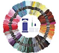 Romon 100 Couleurs Fils à broder, Fil pour Bracelet Brésilien avec Accessoires d'outils, Fil Bracelet Bresilien pour Set Point de Croix et Broderie, 8m (100 Colori)