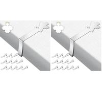 Romon 12 Pièces Pince Nappe en Acier Inoxydable Forme Ange, Attache Nappe Extérieur/Jardin - Pinces à Nappe Réglables pour Tables jusqu'à 4cm, Argent (Lot de 2)