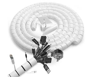 Romon 2 Pack Cache Câble, 22mm*1.5 M Réglable Gaine Spirale Câbles Flexible, avec 1 Clip de Guidage de Fil, Protection du Cache Câbles pour Automobiles TV PC