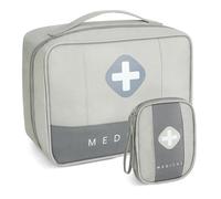 Romon 2 Pièces Trousse de Secours Vide, Étanche Sacs de Médecine Portable, Trousse de Médecine Sac d'urgence de Grande Capacité, Sac de Rangement de Médicaments pour Maison, Bureau, Voyages