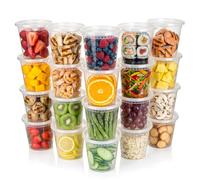 Romon 24oz Boîte Alimentaire avec Couvercle, 24 Pièces Pots Plastique Set sans BPA, Hermétiques, Barquette Culinaire Reutilisable, Lave-Vaisselle Compatible, Micro-Ondes, Conservation Congelation