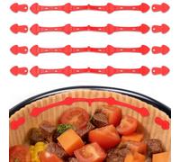 Romon 4 Clips Magnétique en Silicone pour Friteuse à Air, Aimants d'Air Fryer, Accessoires pour Papier Sulfurisé, Version Allongée, Modèle Poisson, Rouge