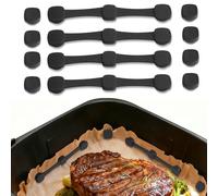 Romon 4 Clips Magnétique en Silicone pour Friteuse à Air, Aimants d'Air Fryer, Accessoires pour Papier Sulfurisé, Noir