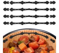 Romon 4 Clips Magnétique en Silicone pour Friteuse à Air, Aimants d'Air Fryer, Accessoires pour Papier Sulfurisé, Version Allongée, Modèle Poisson, Noir