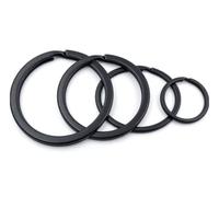 Romon 60 Pièces Porte Clef, 5 Tailles (15mm 20mm 25mm 28mm 30mm) Anneau Porte Clé Plat Noir, Pour Bricolage DIY, Clés, Cartes, Pendentifs Et Plaques Pour Animaux