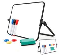 Romon A4 Tableau Blanc Effacable,Double Face Magnétique Tableau Blanc Avec 3 Crayons Pour Tableau Blanc 3 Gommes Pour Tableau 1 Pastille Magnétique De Couleur 3,Pour La Maison,L'École,21.5x30cm