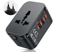 Romon Adaptateur Prise Universelle, Adaptateur Universel De Voyage Ave 2 USB-A Et 2 USB-C, International pour UE UK USA Australie, pour Téléphone Et Ordinateur Portable