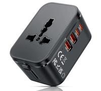 Romon Adaptateur Prise Universelle, Adaptateurs Voyage Adaptateur Universel International De Voyage avec GaN20W, 2 USB, 2 USB C et 1 Prise AC, Chargeur Universel Travel Adapter pour EU US UK AU